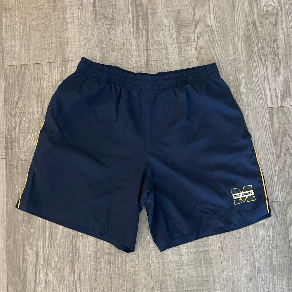 Colosseum Men's Navy Athletic Shorts with Yellow Accents